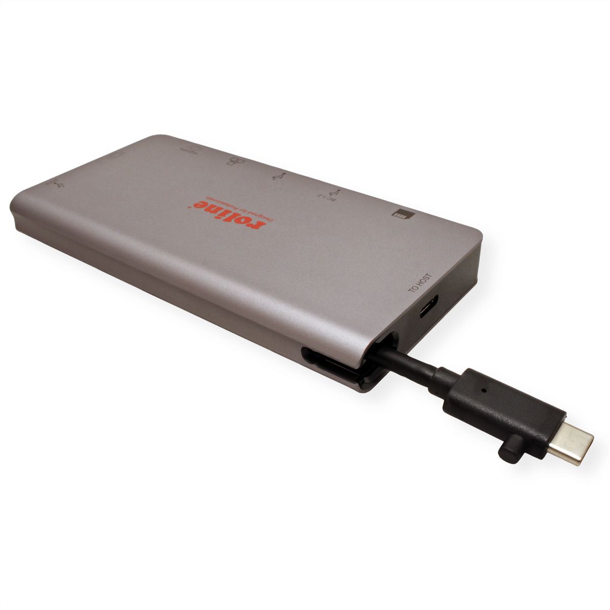 ROLINE USB Typ C Dockingstation, HDMI 4K, VGA, 2x USB 3.2 Gen 1, LAN, PD, Cardreader