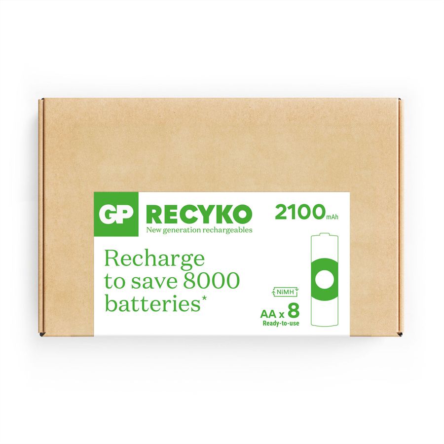 GP Batteries Recyko, Akku AA 8x, 2100 mAh, 1,2 V