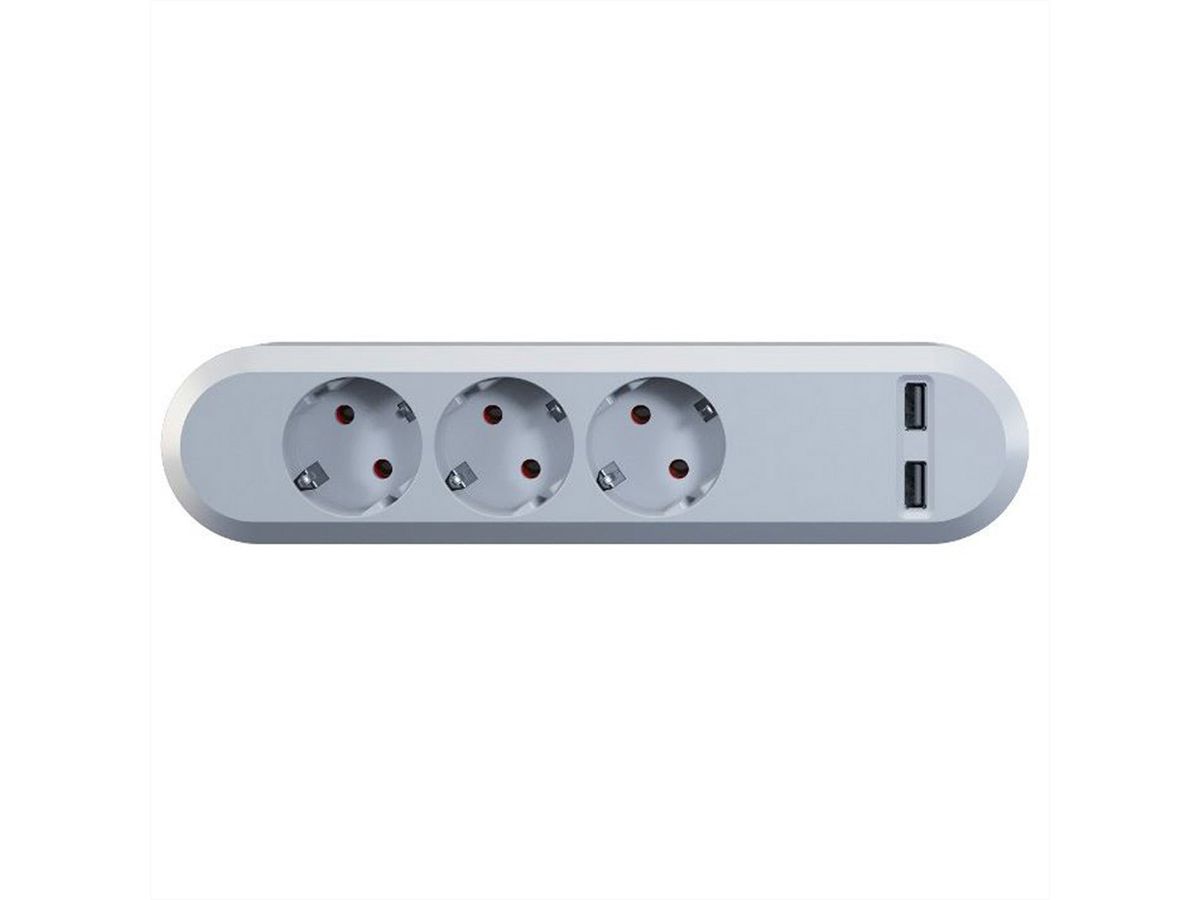 BACHMANN SMART Steckdosenleiste 3x Schutzkontakt, 2x USB Charger 5VDC 3,1 A, weiß