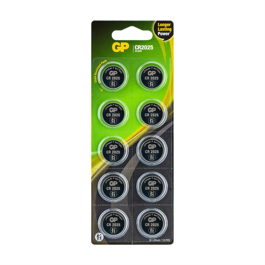 GP Batteries Lithium CR2025 10x 3V Knopfzelle