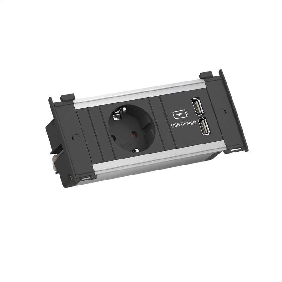 BACHMANN KAPSA X-Small 1x Schutzkontakt 1x USB Charger, GST18-Stecker