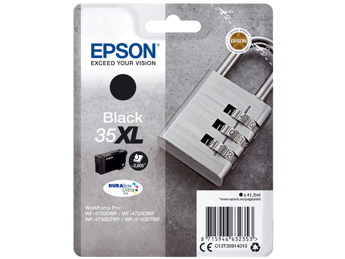 Epson Padlock Singlepack Black 35XL DURABrite Ultra Ink