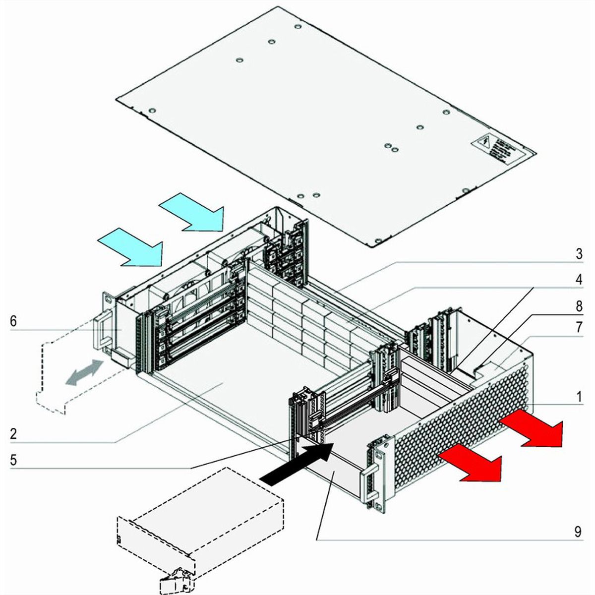Système VME64x SCHROFF, 2 U, 4 slots, alimentation enfichable