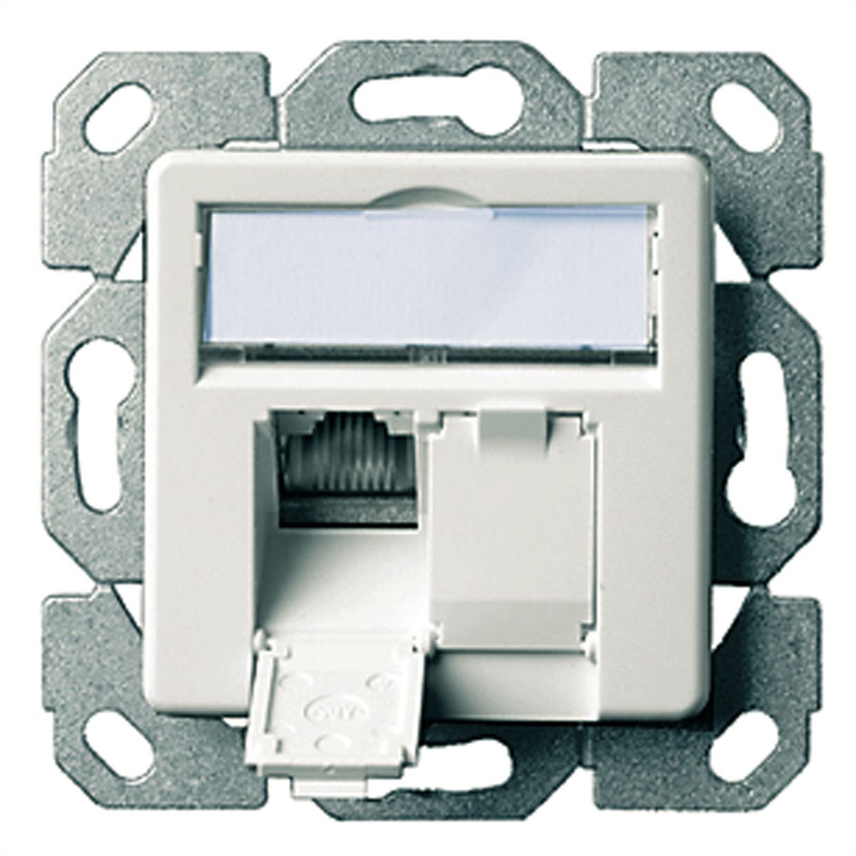 TELEGÄRTNER Embase double AMJ45/50, Cat.6A (Classe EA) blanc pur, (A+B+C)
