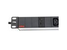 ROLINE 19-Zoll-Steckdosenleiste 8-fach C13 + C14-Stecker, 10A, silberfarben, 2 m