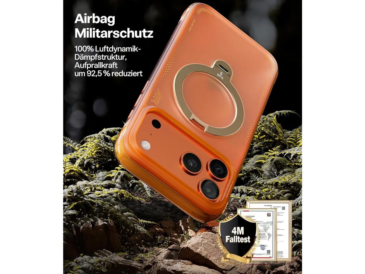 Torras Ostand Q3 Air Schutzhülle, iPhone 17 Pro Max, MagSafe, orange