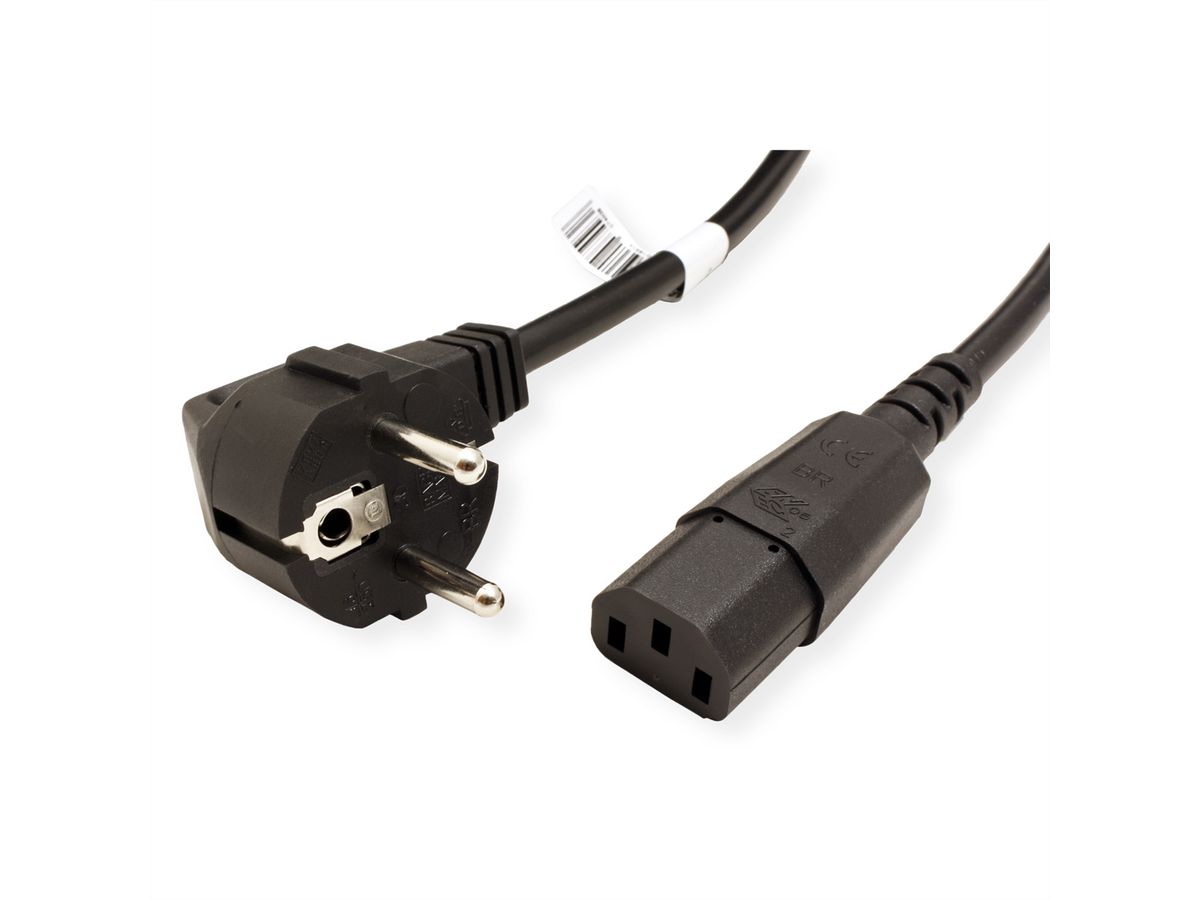 BACHMANN Câble d'alimentation droit, noir, 1,0 m, noir, 0,5 m