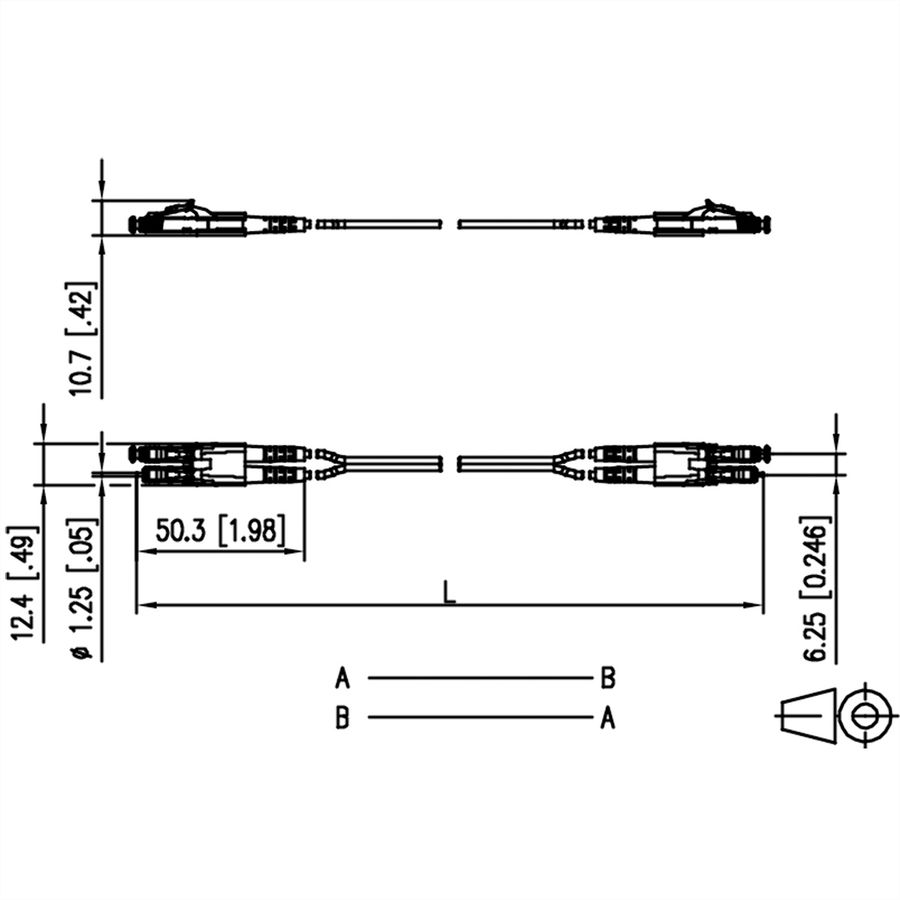 METZ CONNECT OpDAT Patchkabel LC-D/LC-D OM4, 2 m