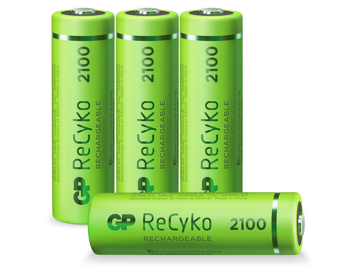 GP Batteries RECYKO+, HR06, 4x AA, Mignon, Akkus, 2100mAh