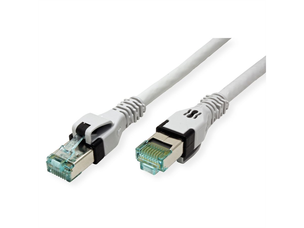 EasyLan DualBoot PushPull IP20 Patchkabel, Cat.6A (Class EA), S/FTP, grau, 0,5 m