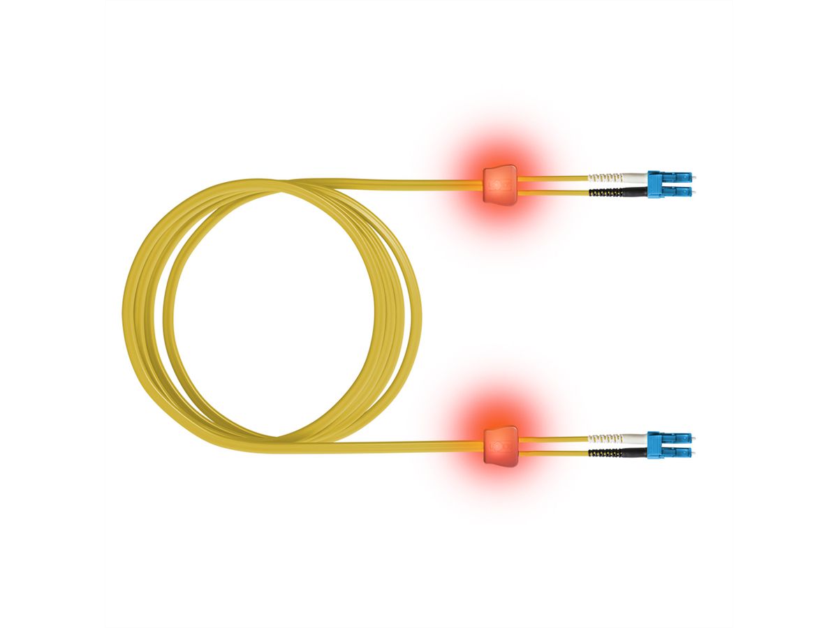 EasyLan LWL-LED-Patchkabel duplex 9/125µm OS2, LC/LC, gelb, 2 m