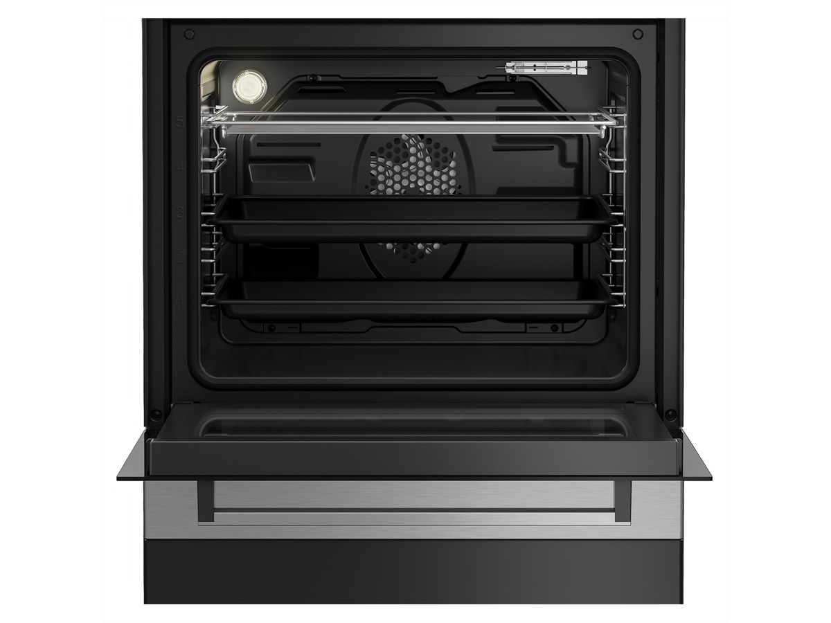Beko Elektroherd FSM67320GXS Elektroherd mit Glaskeramik-Kochfeld