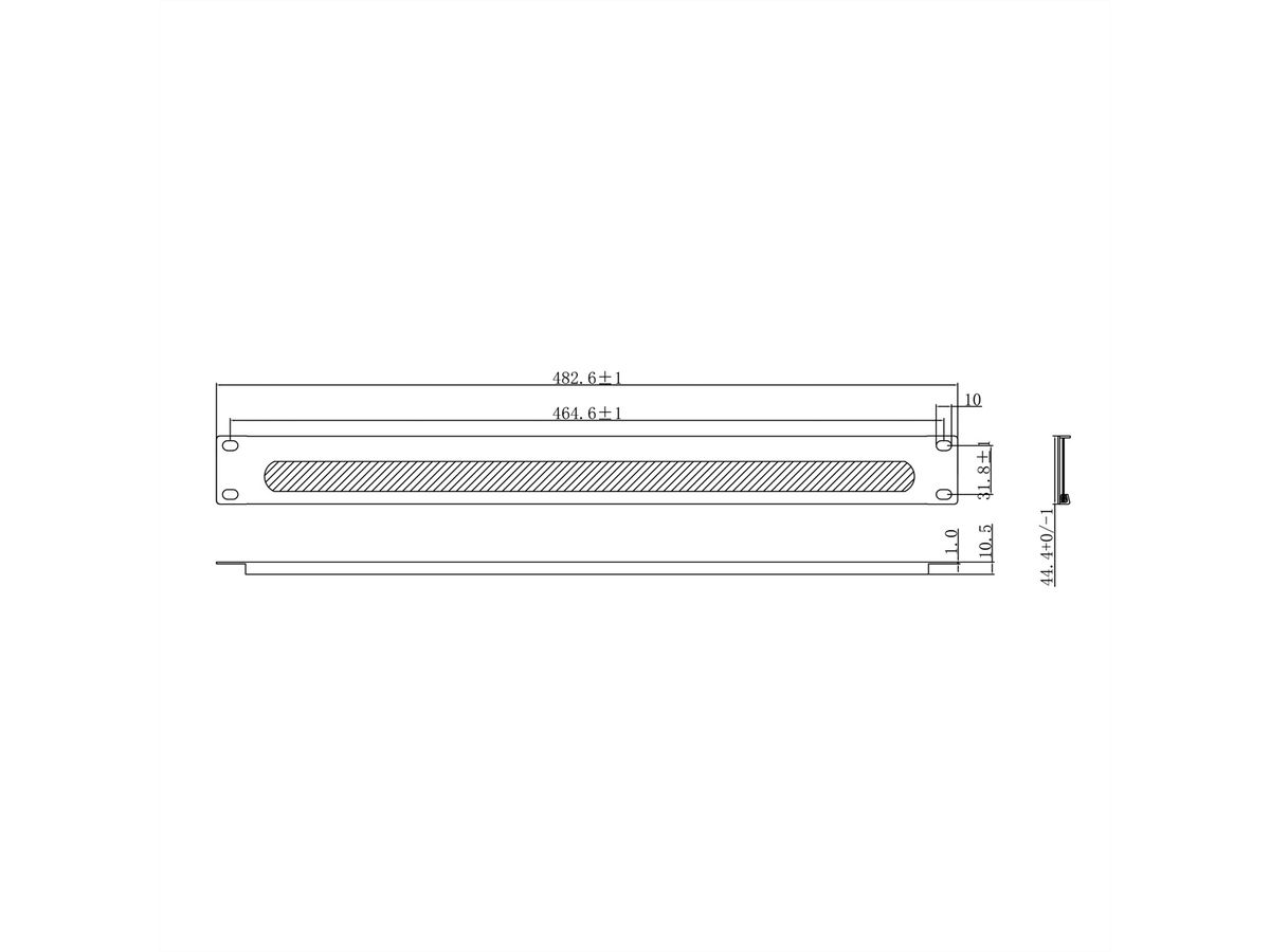 VALUE 19-Zoll-Kabeldurchführung 1 HE, mit Kantenschutz, schwarz