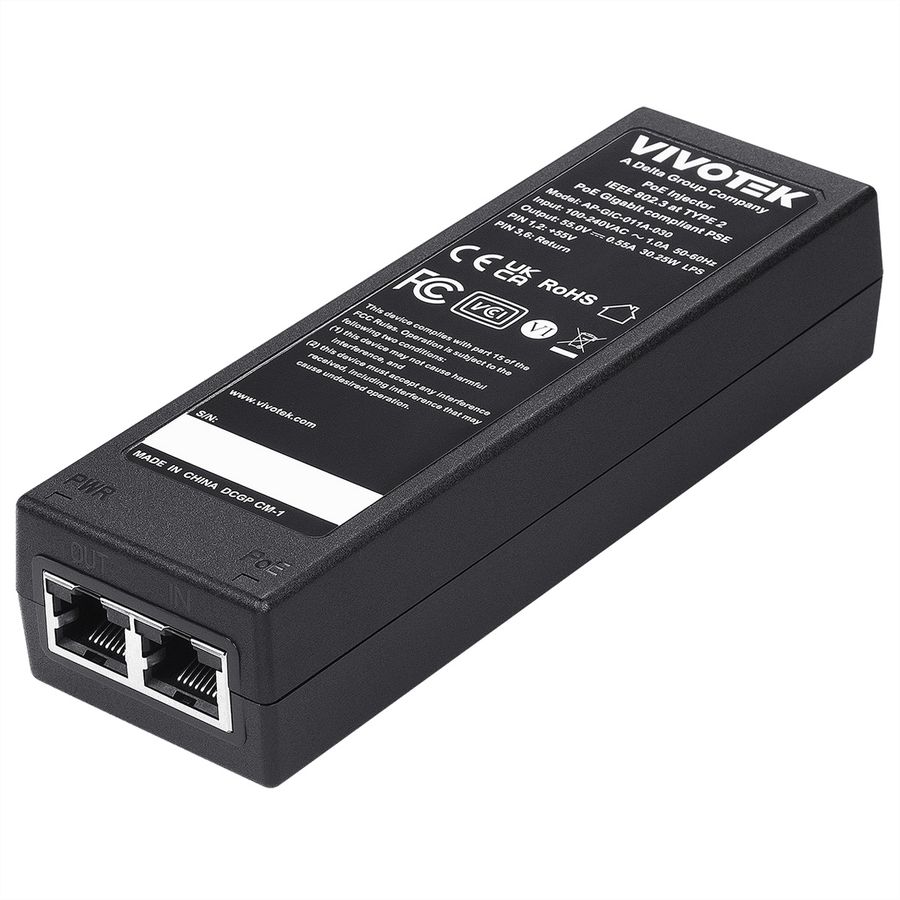 Vivotek Gigabit PoE+ Injektor, 30W