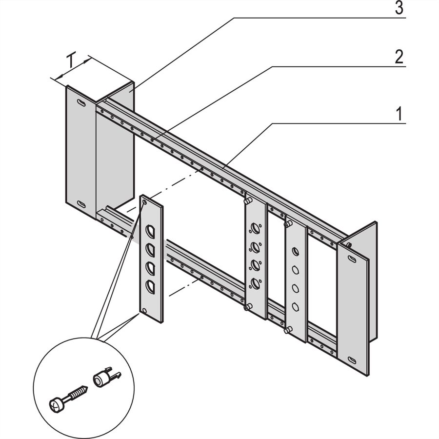 Support de module 19" SCHROFF sans décharge de traction