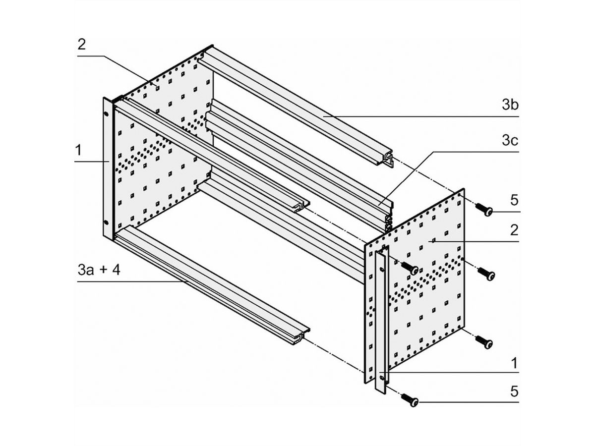 SCHROFF Bausatz, ungeschirmt, "flexible", für Steckverbindermontage - BGTR PRO F 6HE 84TE 235T MZ