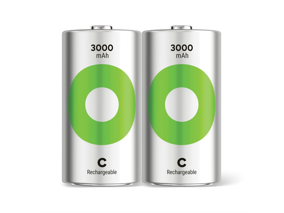GP Batteries Recyko+, Akku 2xC, 3000 mAh, 1,2 V