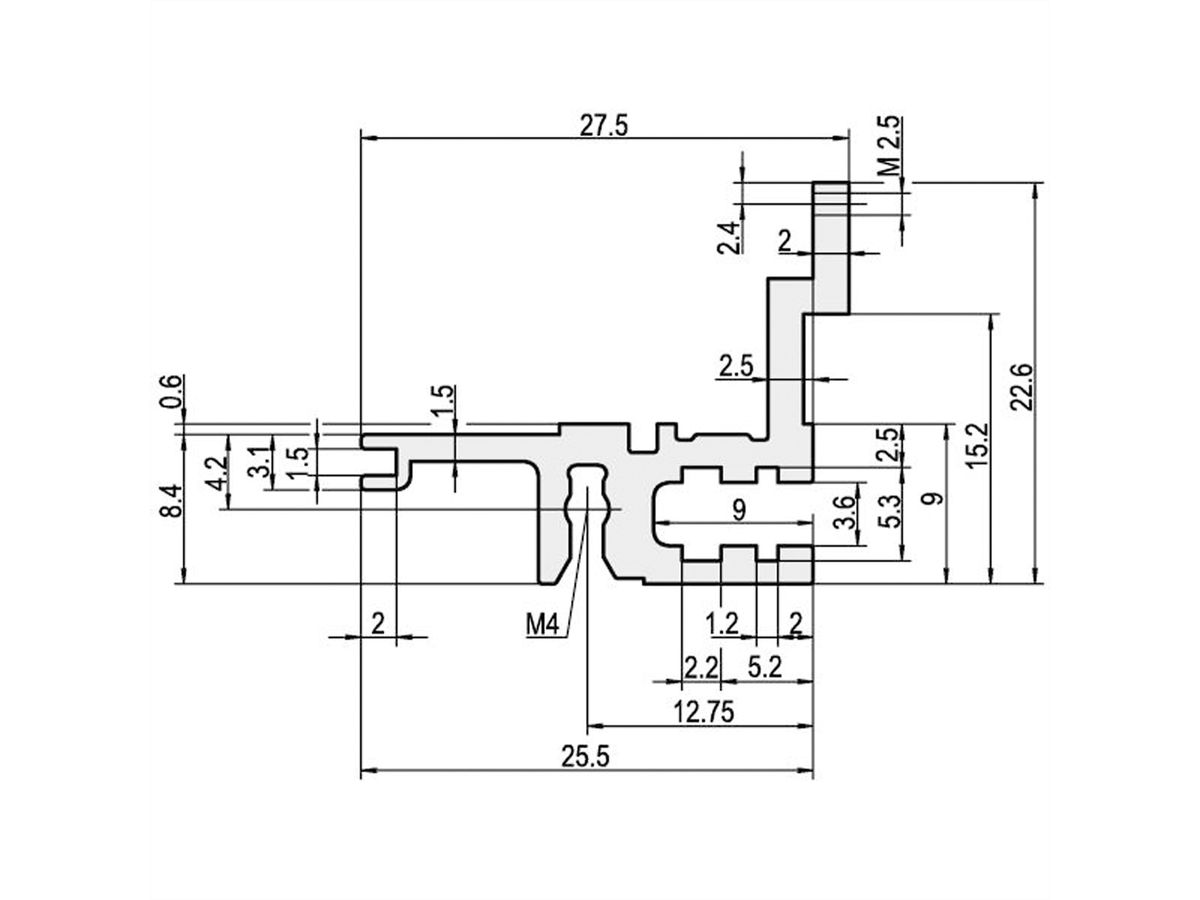 SCHROFF Typ L-MZ leicht, mit Z-Schiene - MODULSCH. HINTEN 84TE L MZ