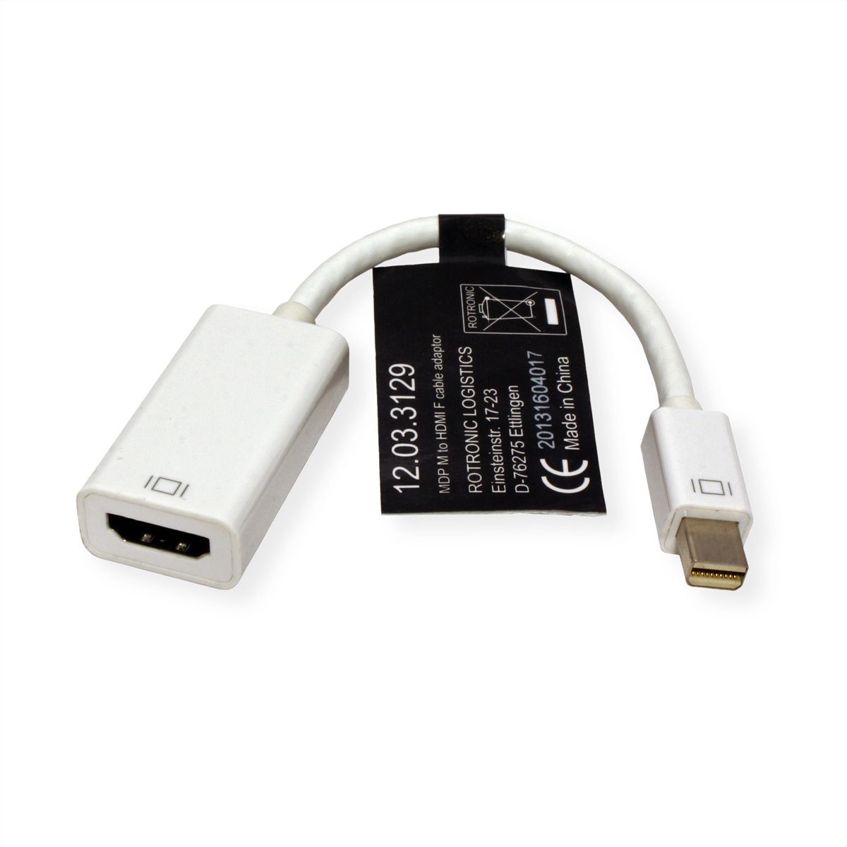ROLINE Adaptateur Mini DisplayPort-HDMI, MiniDP M - HDMI F