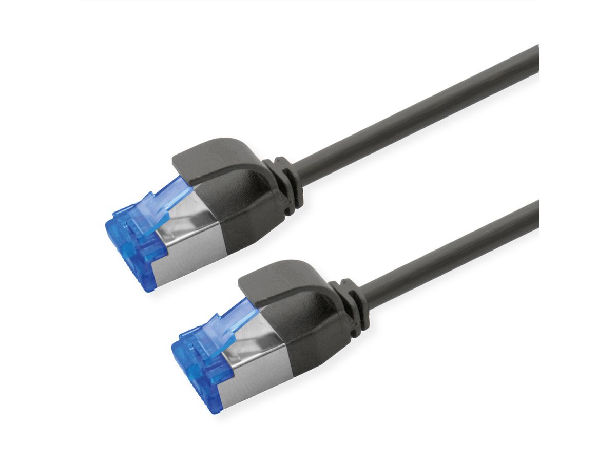 ROLINE Cordon Cat.6A (Classe EA) S/FTP (PiMF), LSOH, PoE , noir, 1 m
