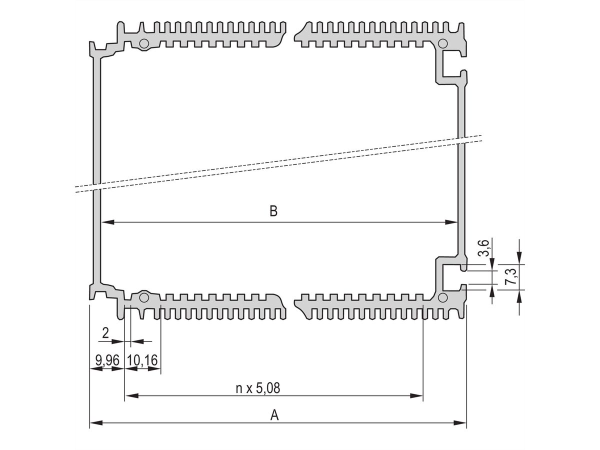 SCHROFF HF Châssis type unité enfichable Tube de corps, 28 HP, 1000 mm