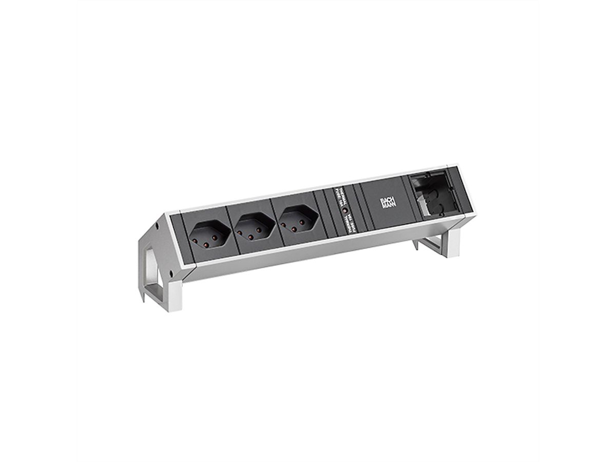 BACHMANN DESK2 3xCH T13 90° 1xCM, Strom 0,2m GST18 Inox lackiert Schweiz