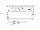 BACHMANN POWER FRAME M 3xUTE 1xUSB C 30W 0,2m GST18