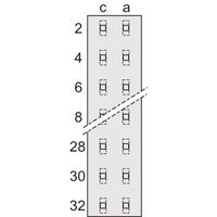 Connecteur SCHROFF de type D, EN 60603, DIN 41612, mâle, 32 contacts, broches à souder, 3 mm