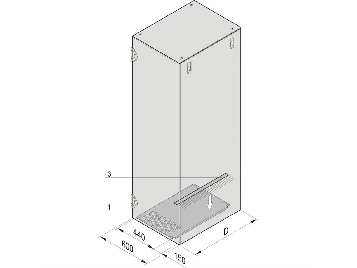 SCHROFF Varistar IP 20 et IP 55, plaque de base pour passage latéral de câbles, 900D