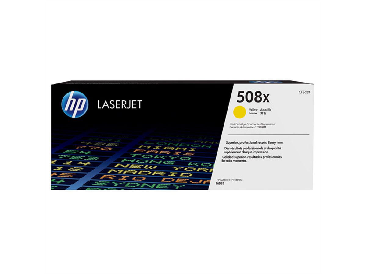 HP CF362X (508X), Cassette Color LaserJet jaune, 9.500 p.