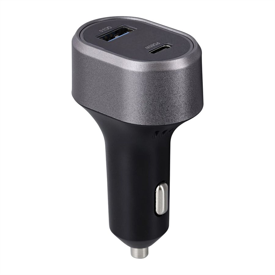 T'nB 1 USB-A QC and 1 USB-C PD, car charger 83W - Schwarz