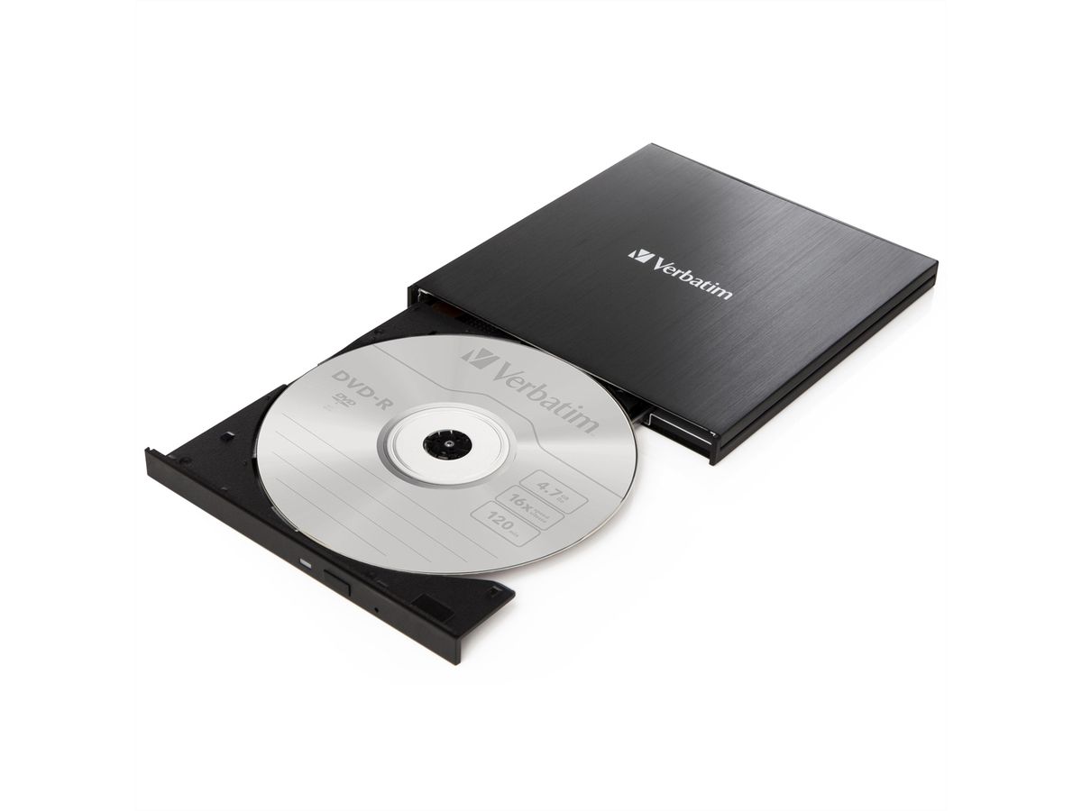 Verbatim CD/DVD Laufwerk extern, USB-C 3.2, 1,5 GBit/s