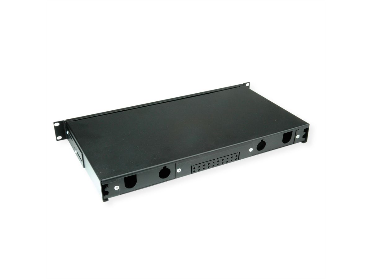 VALUE 19-Zoll-Spleißbox leer 1 HE, ausziehbar, 24x SC SX / LC DX