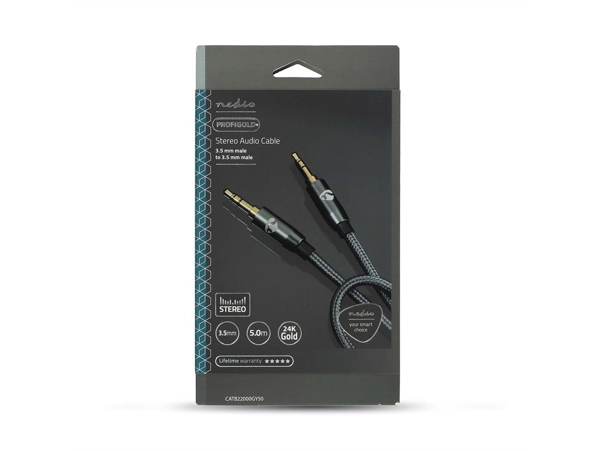 Nedis 3.5mm Verbindungskabel ST / ST, grau, 5 m