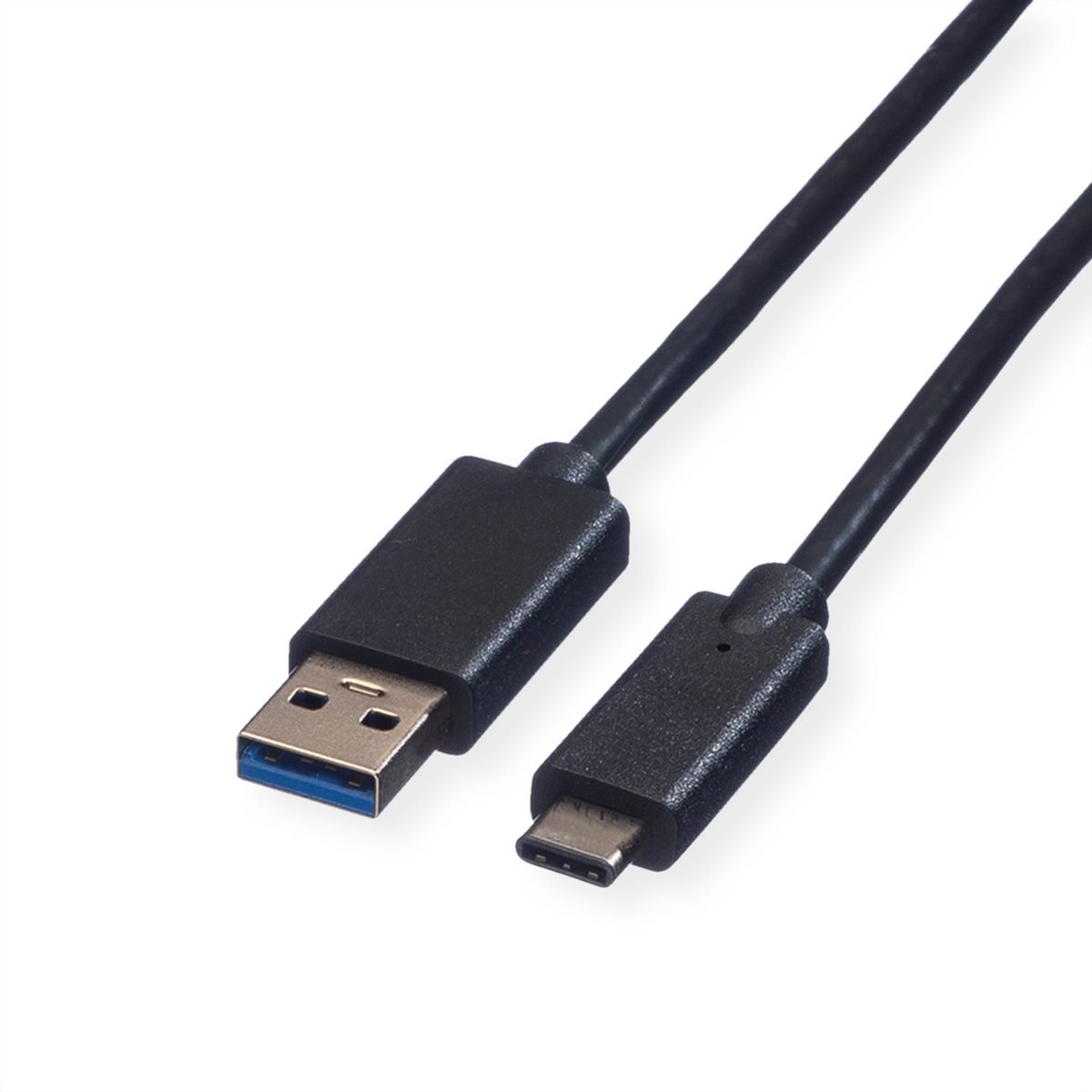 ROLINE GREEN USB 3.2 Gen 1 Kabel, USB A-C, ST/ST, schwarz, 2 m