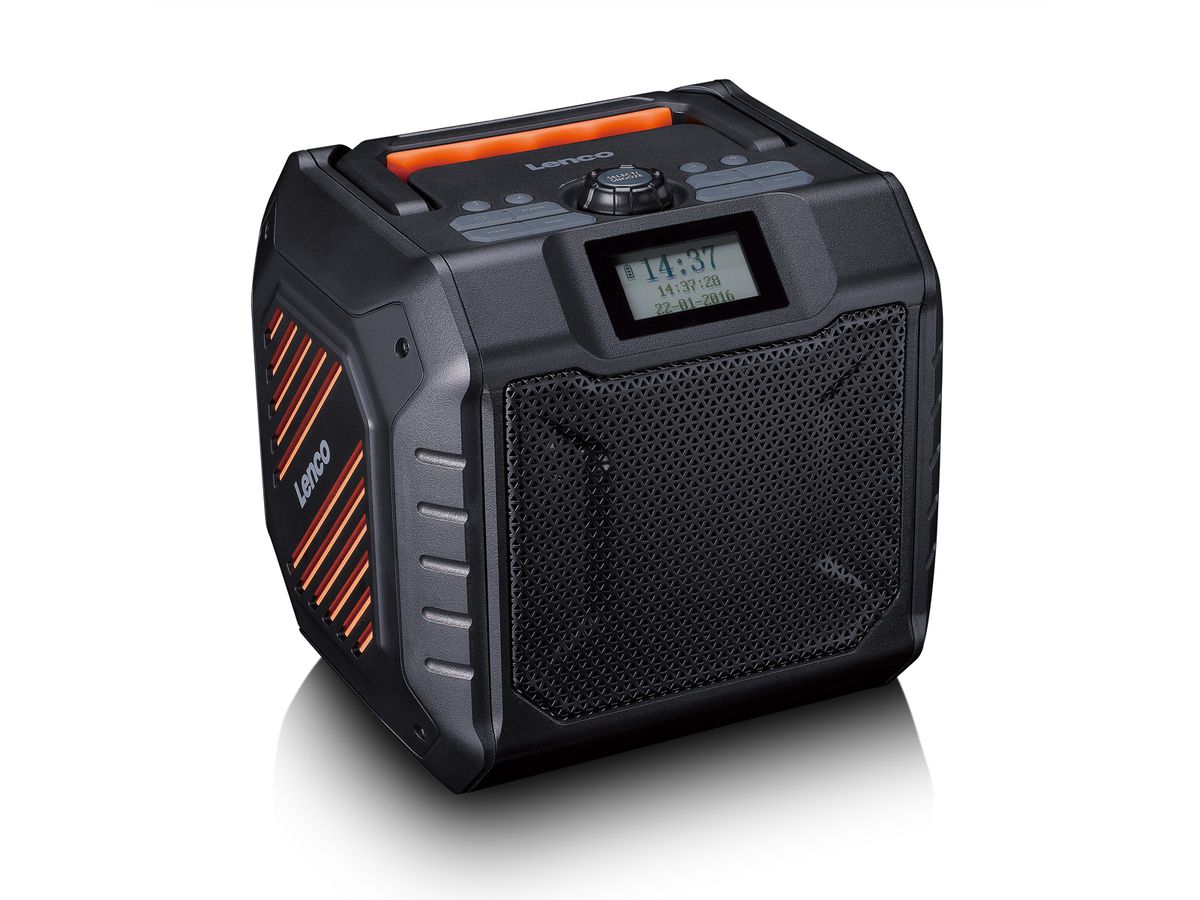 Lenco Baustellenradio, DAB+/FM, BT, IPX5,  35 Watt, 20Std Akku