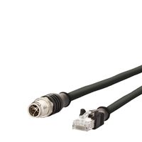 METZ CONNECT Verbindungsleitung M12 ST-RJ45 ST, 4-polig X-kodiert, schwarz, 2 m
