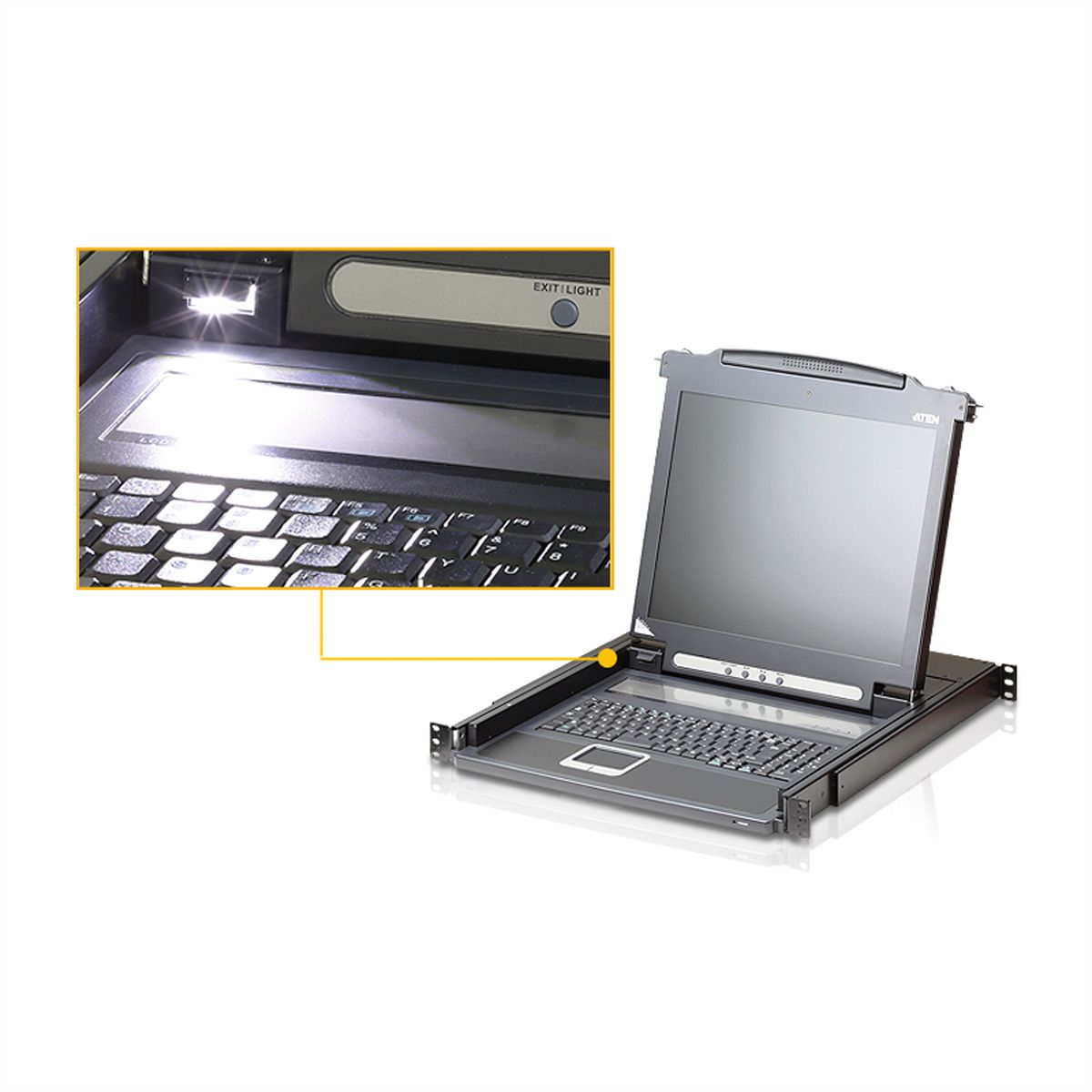 ATEN CL1000M KVM-Konsole, 43cm LCD, VGA, PS/2, DE-Layout