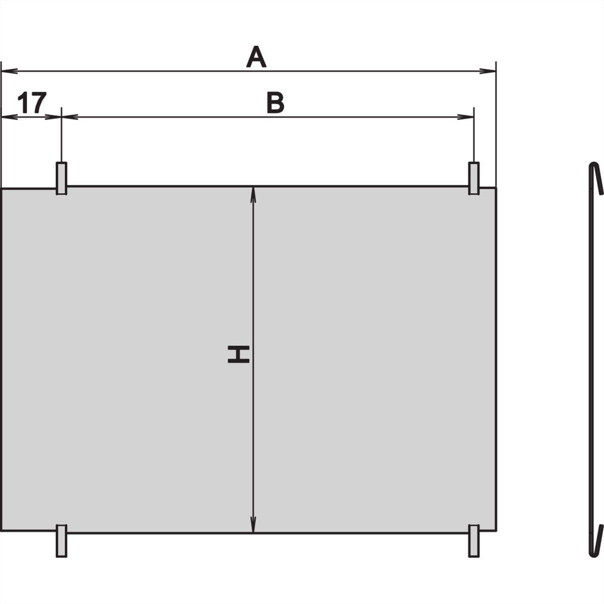SCHROFF Zwischenwand - ZWISCHENWAND 3HE 220T