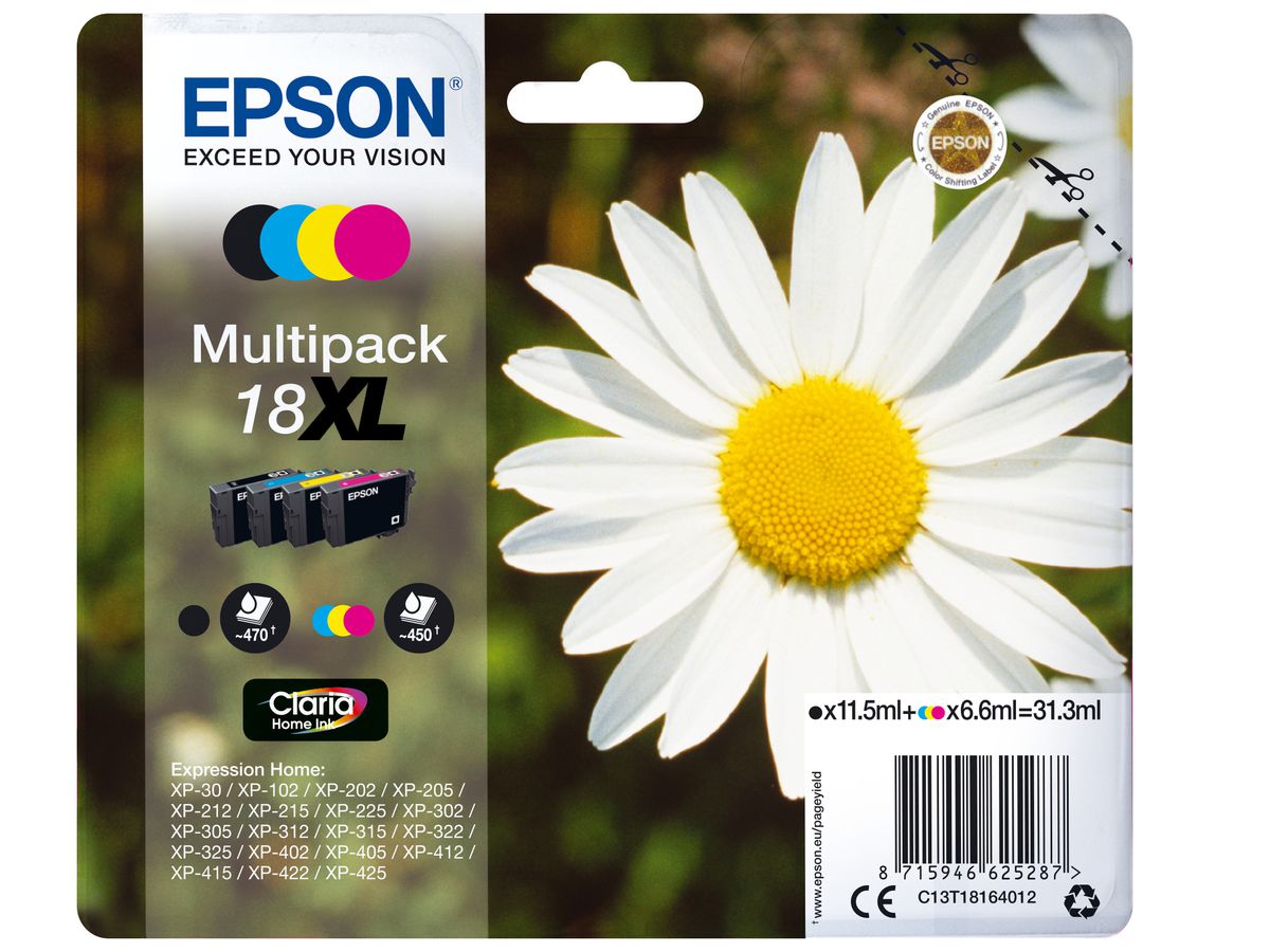 Epson Daisy Multipack "Pâquerette" 18XL - Encre Claria Home N,C,M,J