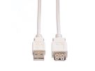 VALUE USB 2.0 Verlängerungskabel, Typ A-A, ST/BU, weiß, 1,8 m