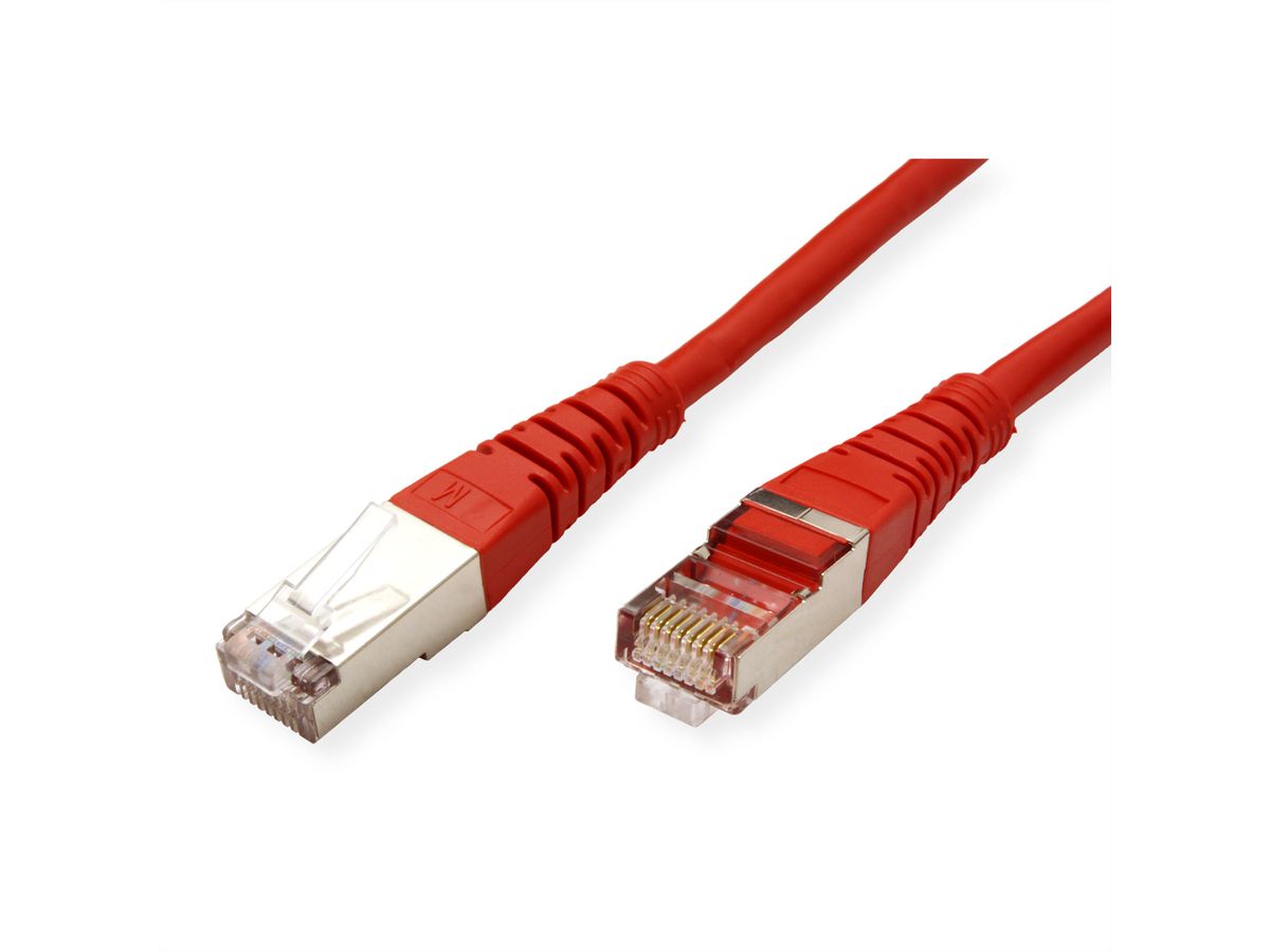 Cordon ROLINE Cat.5e (Classe D) S/FTP AWG26, rouge, 0,5 m