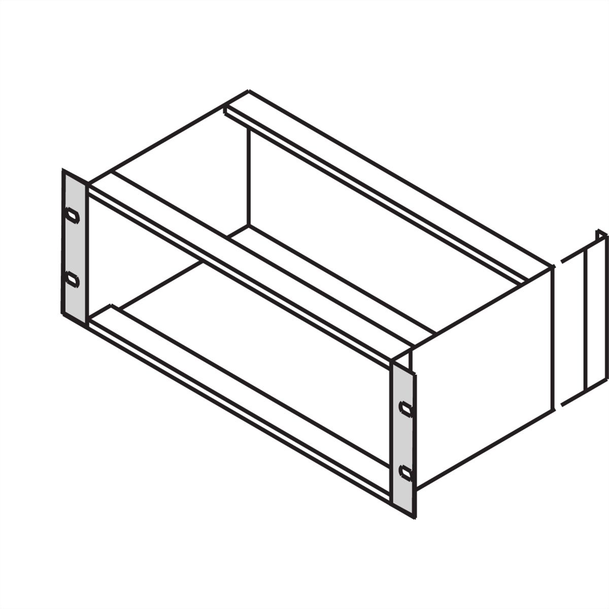 SCHROFF 19''-Winkel Typ F mit Grifflöchern für Edelstahldichtung - 19"WINKEL 3HE M.GR. 2STK