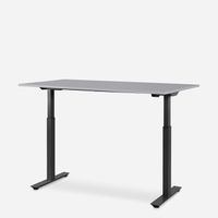 WRK21 Schreibtisch Smart 140 x 80 cm, Höhenverstellbar, Grau Uni / Schwarz