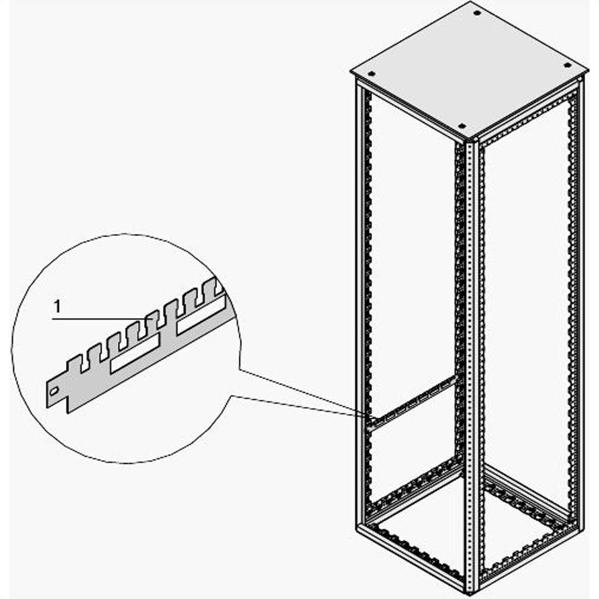 SCHROFF Varistar Rail support de câbles pour profondeur d'armoire, RAL 7021, 1000D