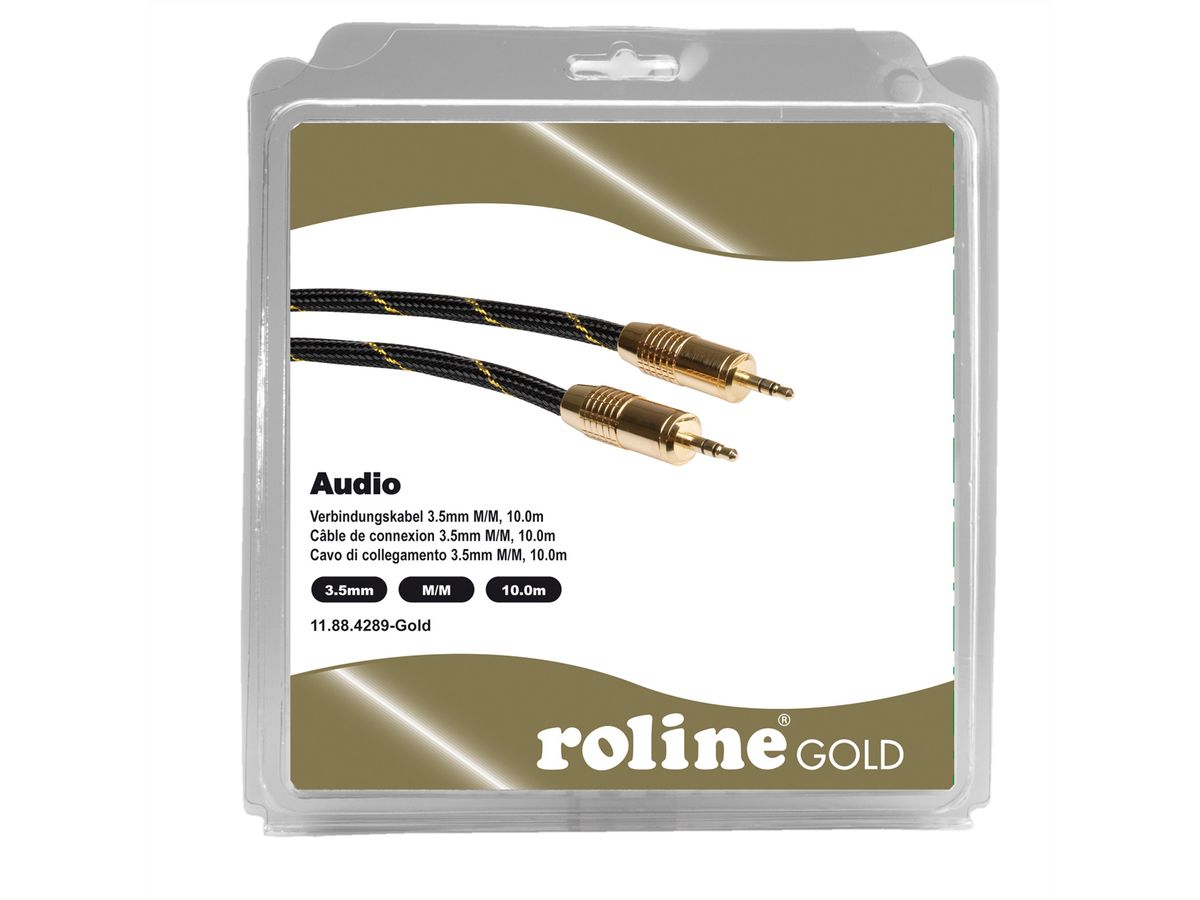 ROLINE GOLD 3,5mm Audio-Verbindungskabel ST/ST, Retail Blister, 10 m