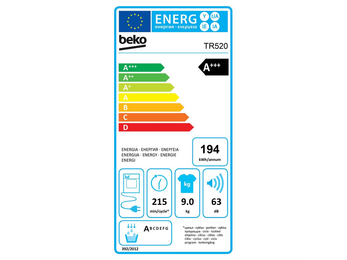 **DEMO** Beko Wäschetrockner TR520, 9kg, A+++