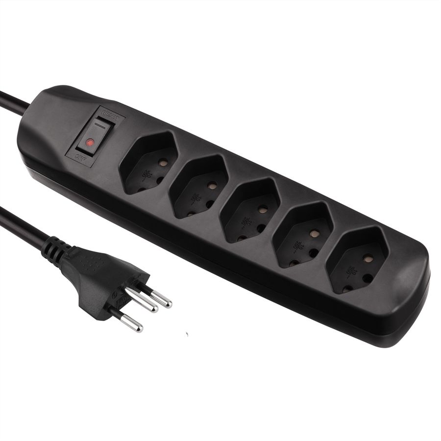 BLANK Multiprise, 5xT13, avec interrupteur, noir