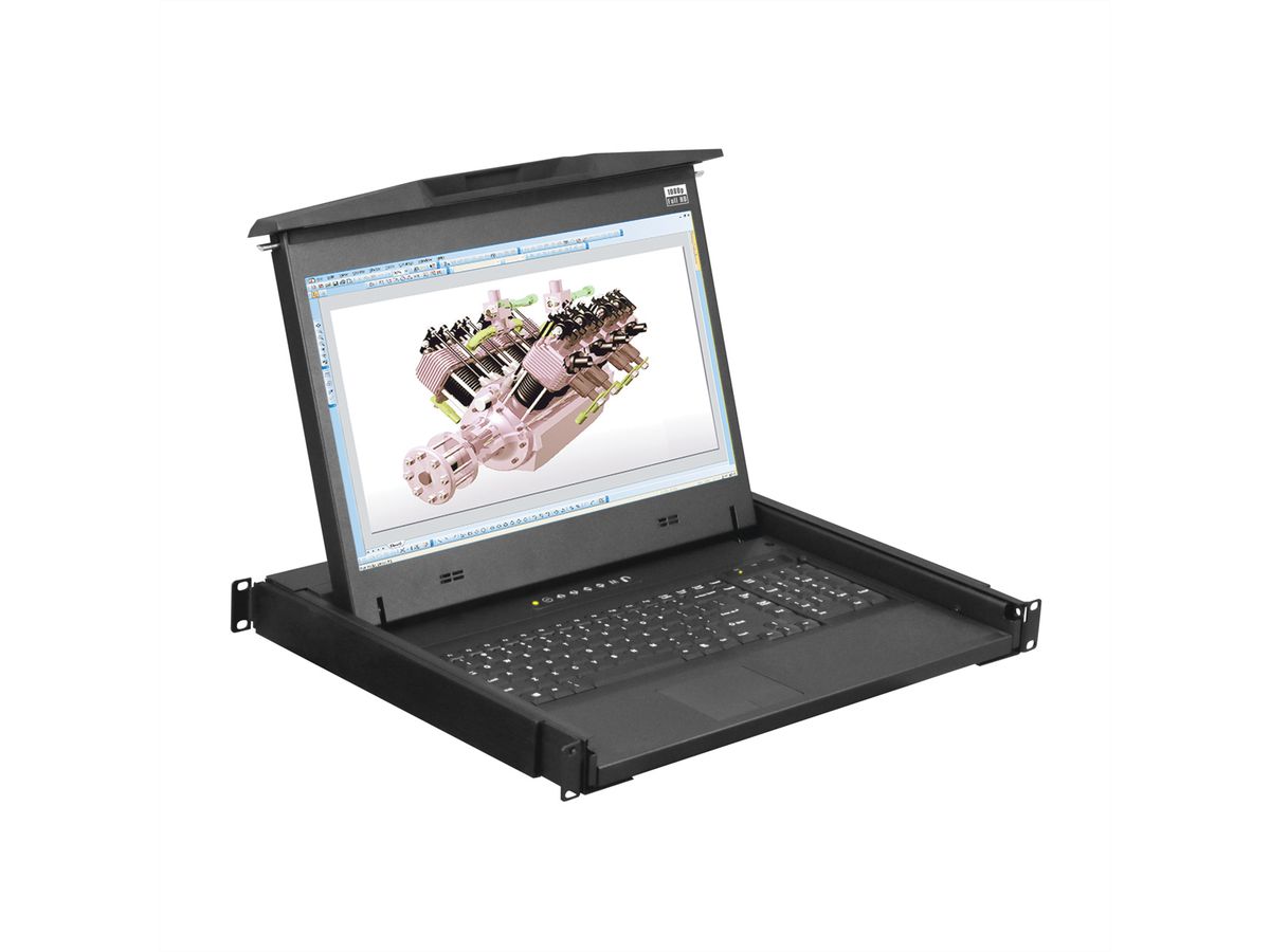 SCHROFF Console, tiroir 1U SHORT ALLEMAND