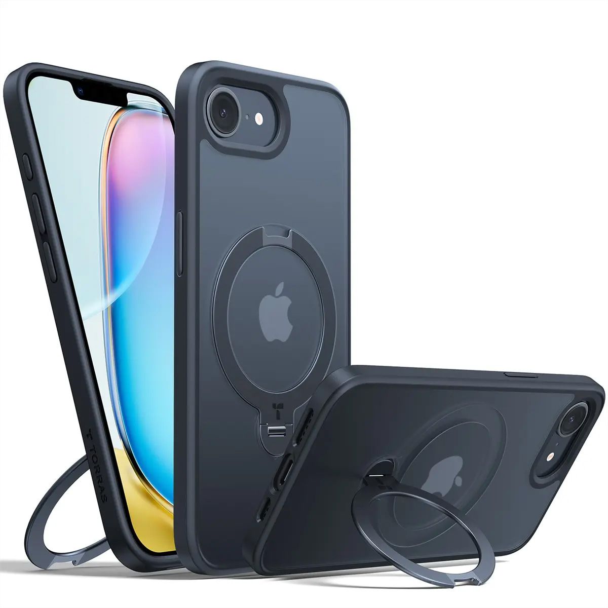 Torras Ostand 360° Spin Schutzhülle, iPhone 16e, MagSafe, noir
